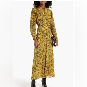 Diane Von Fursenberg Carter Pleated Printed Chiffon Maxi Dress